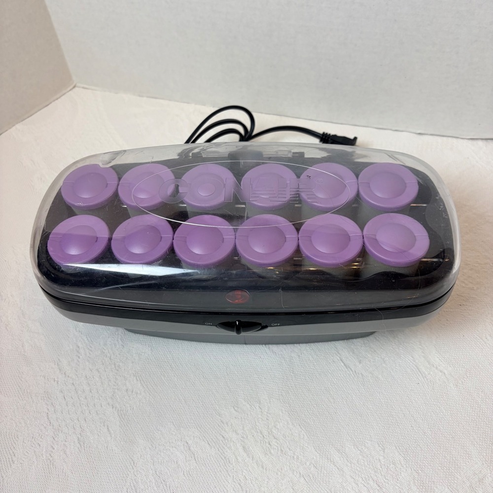 Conair Instant Heat 12 Roller Hair Setter CHV14JW Purple Velvet Flocked Works